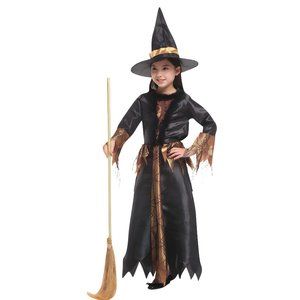 Black Halloween Costume - Enchanting Witch Costume for Little Girls